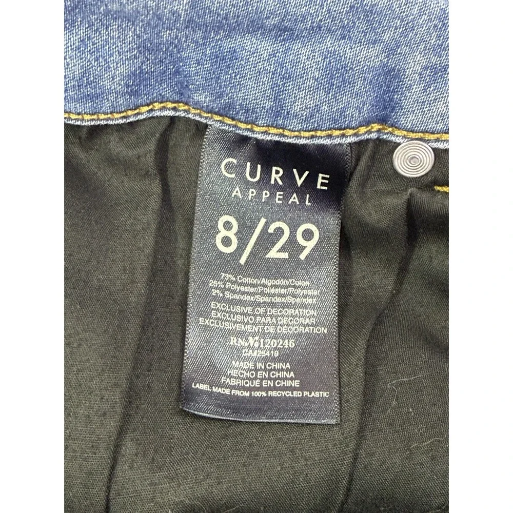Curve Appeal Jeans Womens 8/29 Blue Medium Wash Curve Creator High Rise Boot